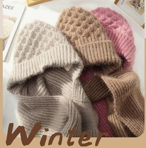 Integrated Ear Protection Windproof Cap Scarf - Winter Warm Knitted Hat Scarf